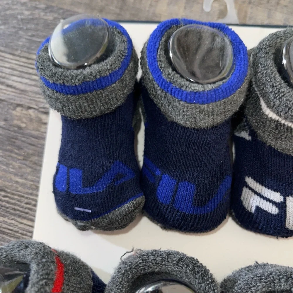 Fila Men's Athletic Socks - Navy, Gray, Red
